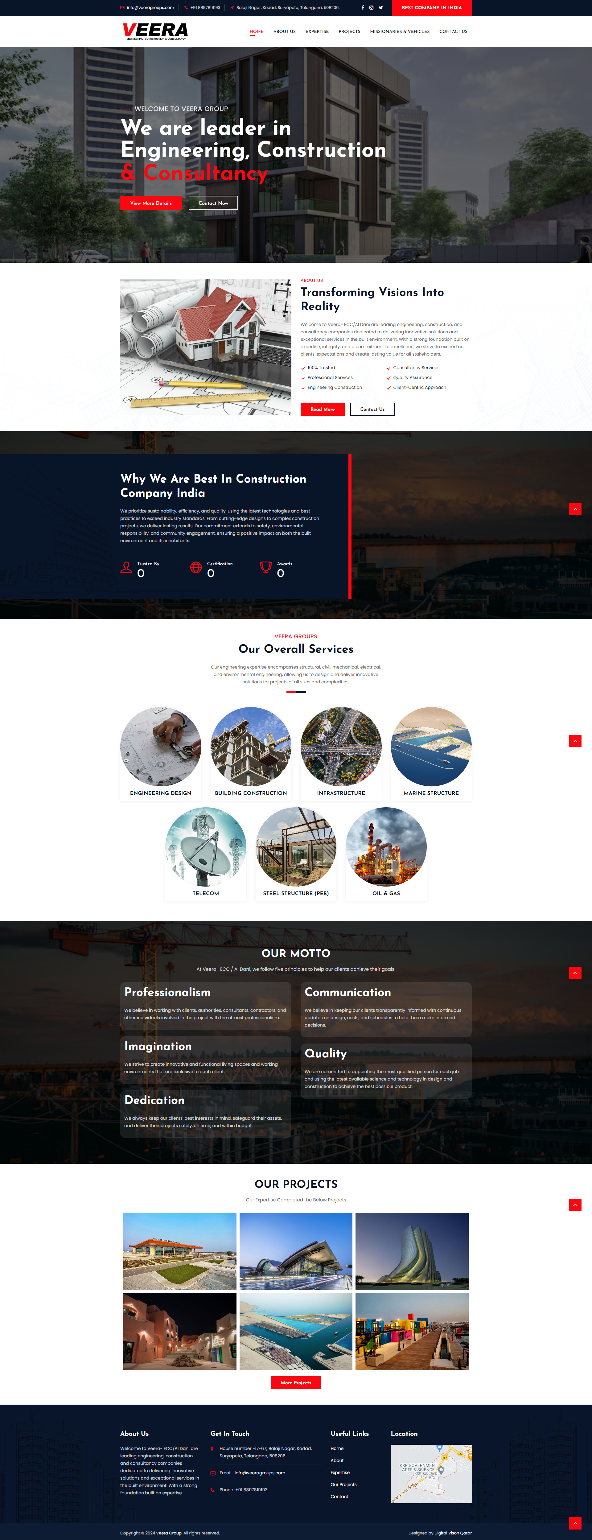 Digital Vision Portfolio | Veera Engineering & Construction Website Creation